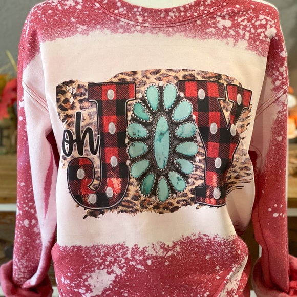 Tops | Oh Joy Bleached Christmas Sweatshirt | Poshmark
